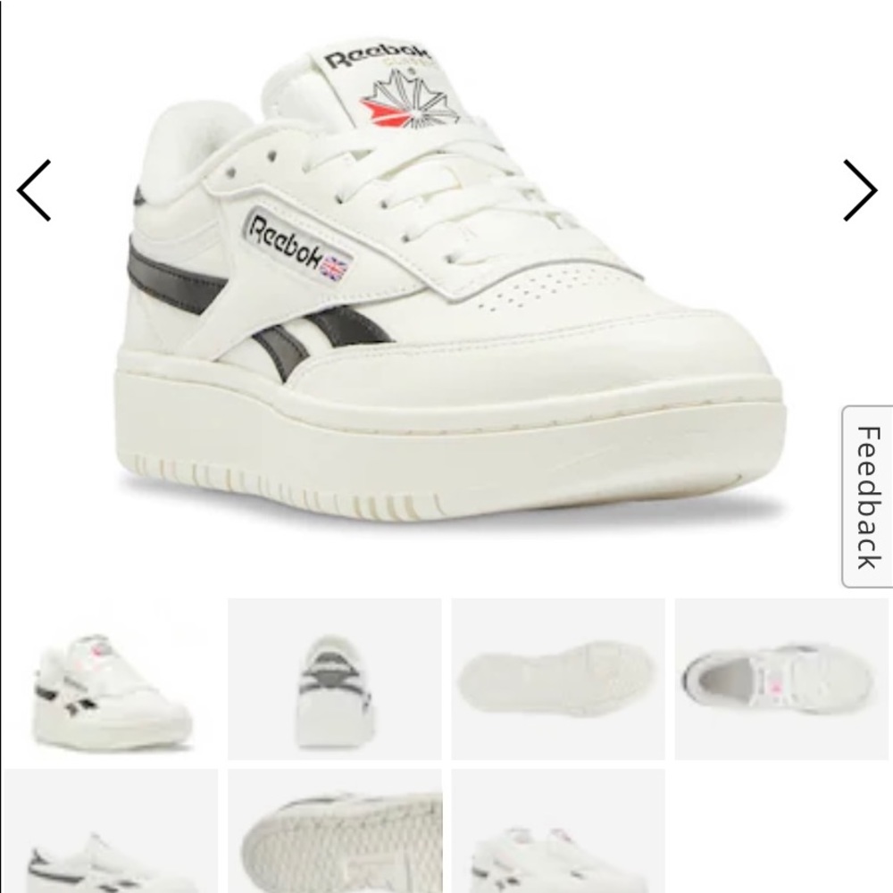 Reebok Club C Double Black and White Shoes
